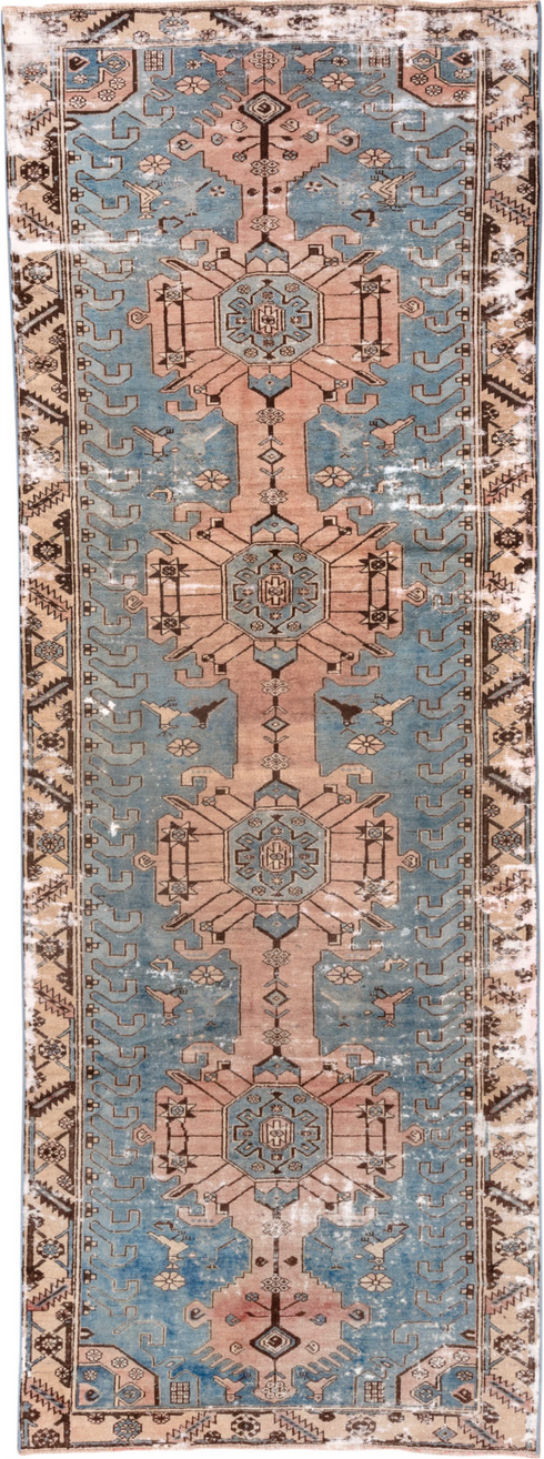 Vintage Distressed Runner Rug (4' x 12')